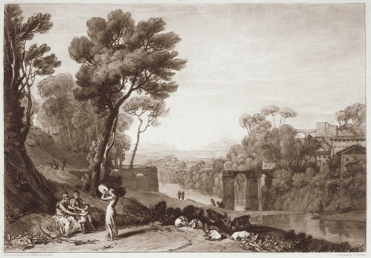 F.3.I Žena a tamburína, z „Liber Studiorum“, vyryto Charlesem Turnerem a umělcem, 1807 od Joseph Mallord William Turner