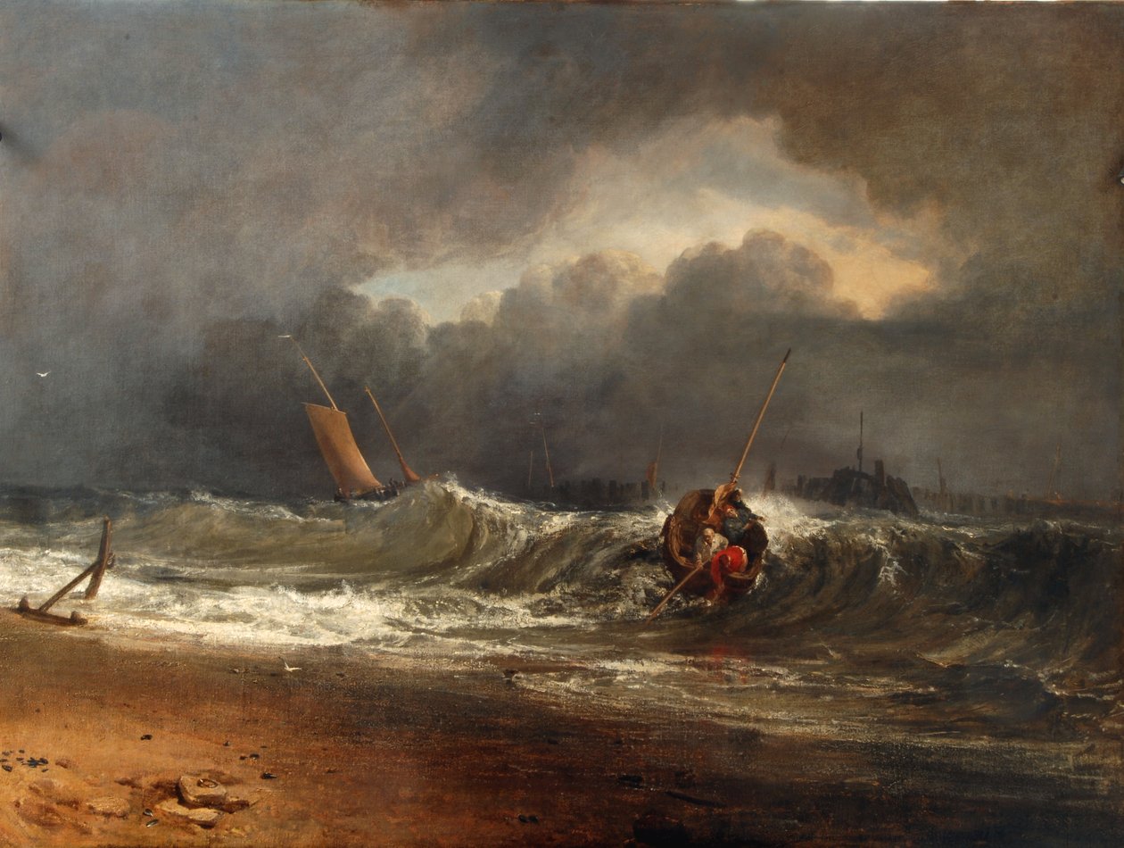 Rybáři na závětří v bouřlivém počasí od Joseph Mallord William Turner