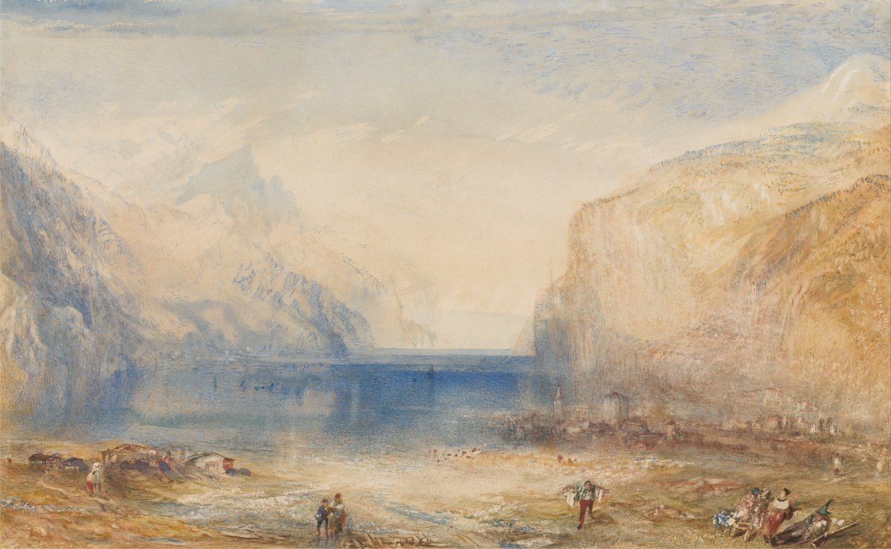 Fluelen- ráno (při pohledu směrem k jezeru) od Joseph Mallord William Turner