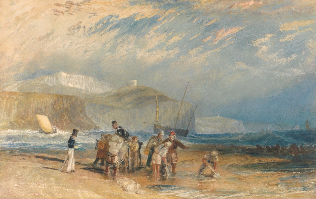 Přístav a pobřeží Folkestone do Doveru od Joseph Mallord William Turner