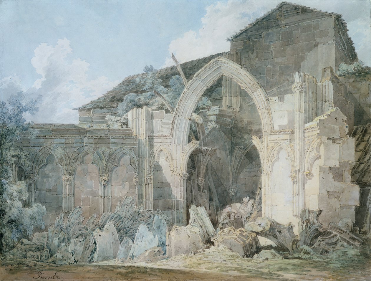 opatství Glastonbury od Joseph Mallord William Turner