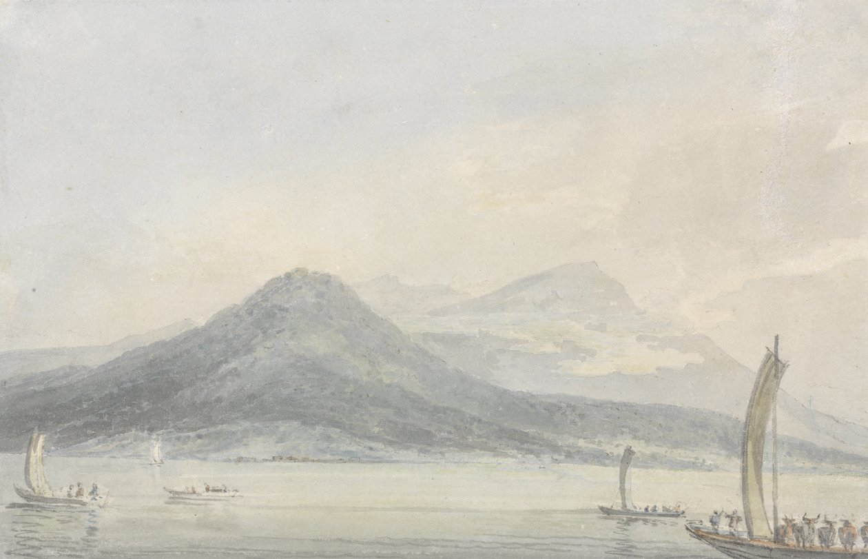 Lago Maggiore z Isola Borromena, kolem 1795 (wc přes grafit na papíře) od Joseph Mallord William Turner