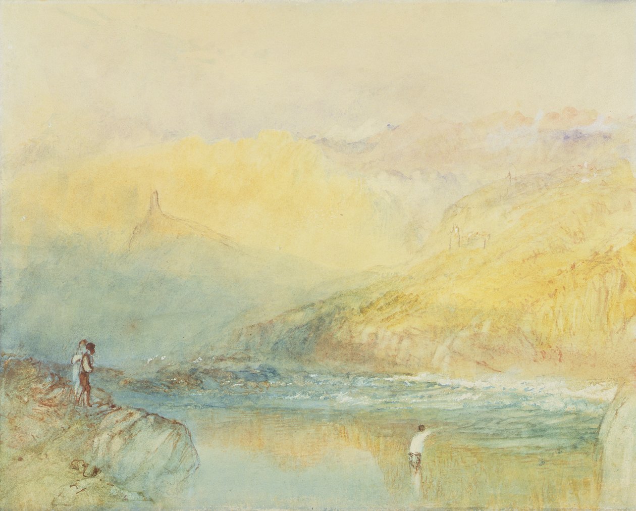 Na Mosele, poblíž Traben Trarbach, kolem roku 1841 (wc a grafit na papíře) od Joseph Mallord William Turner