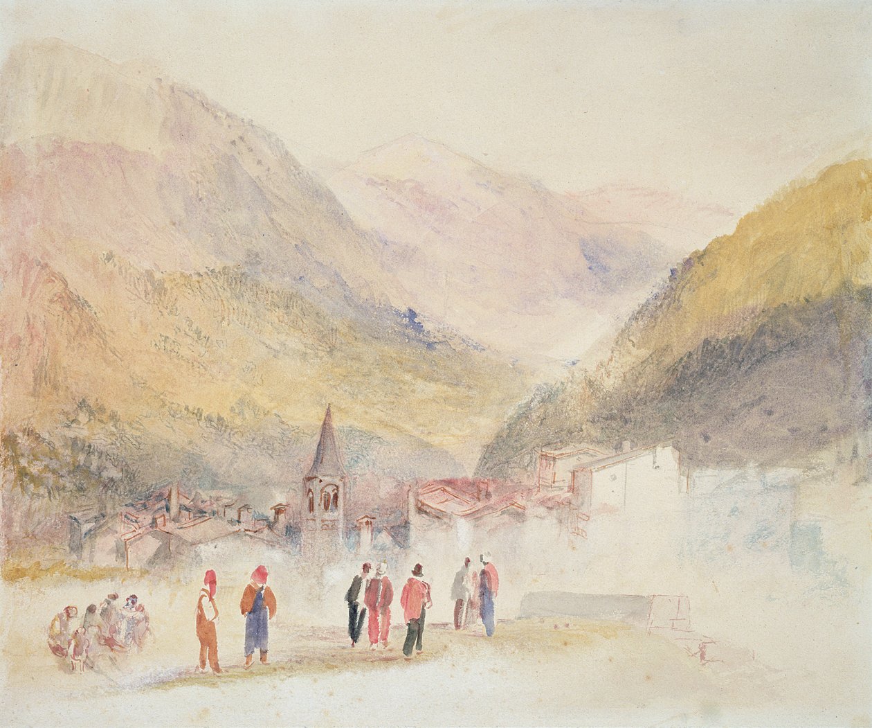 Pre St Didier, 1836 (čb a tuš na papíře) od Joseph Mallord William Turner