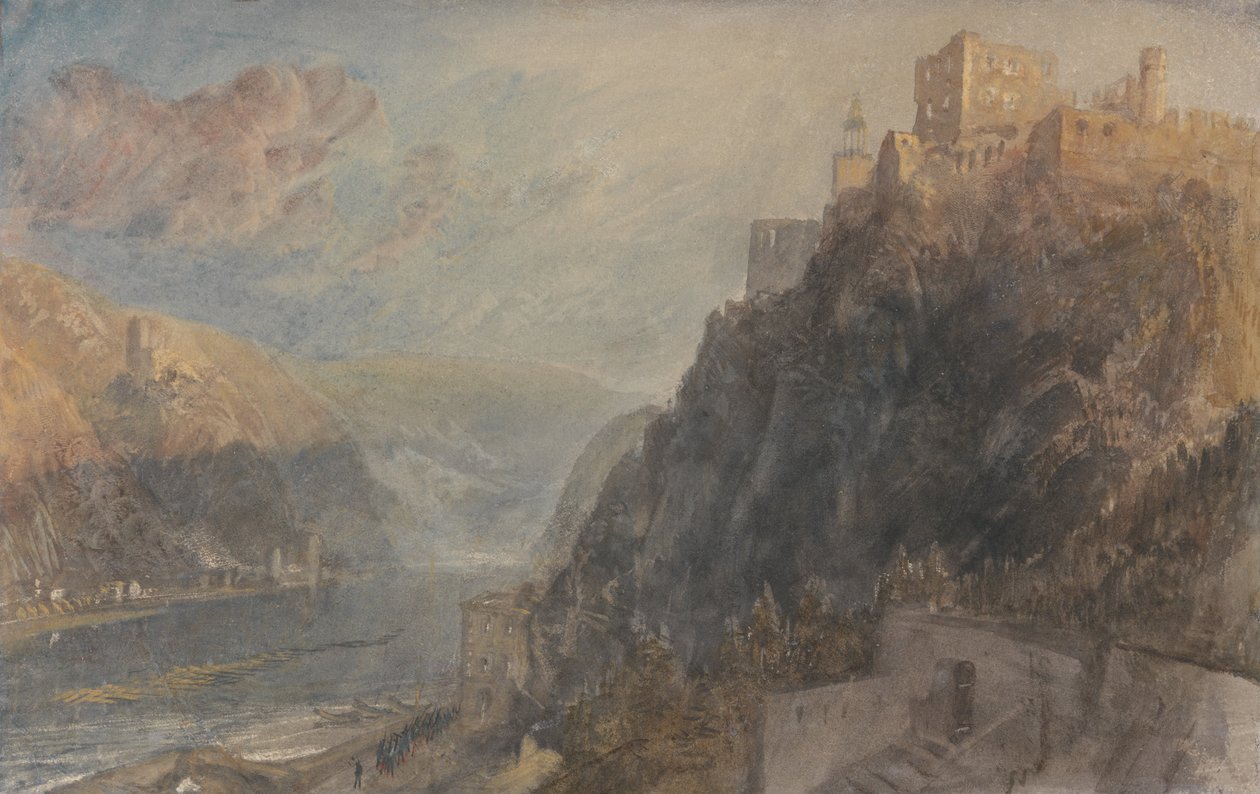 Rheinfels Při pohledu na Katz a Gourhausen od Joseph Mallord William Turner