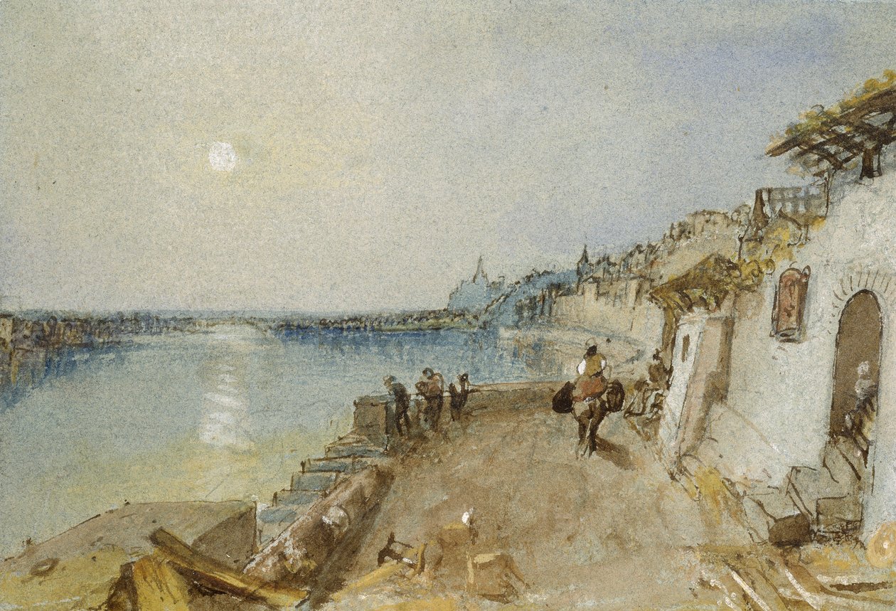 Rietz, poblíž Saumur, c. 1830 (akvarel a tělová barva přes grafit s perem a hnědým inkoustem) od Joseph Mallord William Turner