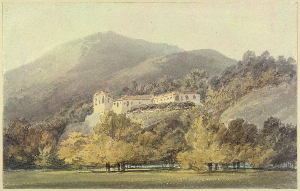 Santa Lucia, klášter poblíž Caserta, kolem roku 1795 (wc nad tužkou na papíře) od Joseph Mallord William Turner