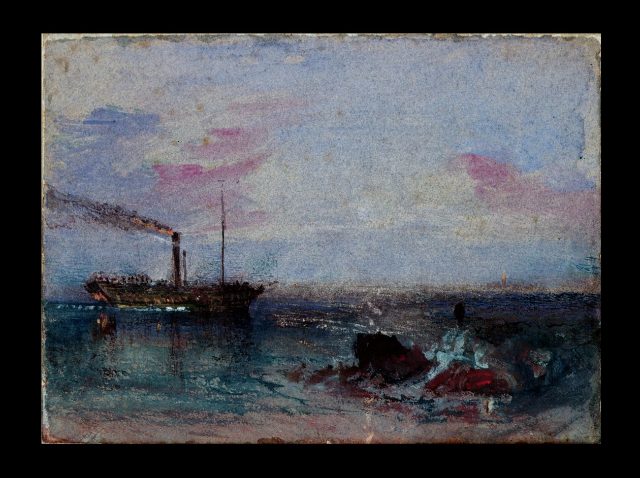 Přímořská krajina s lodí od Joseph Mallord William Turner