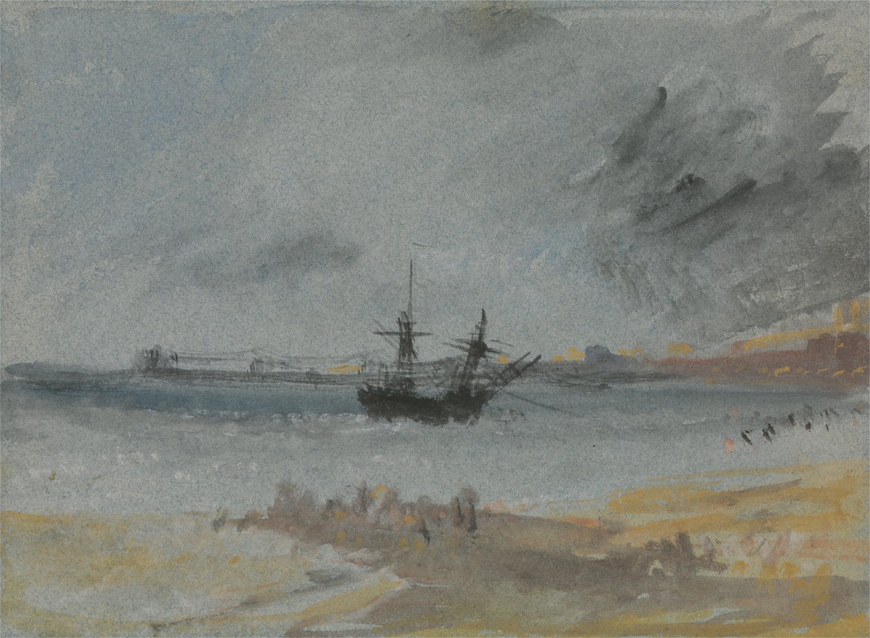 Loď na břehu Brightonu od Joseph Mallord William Turner