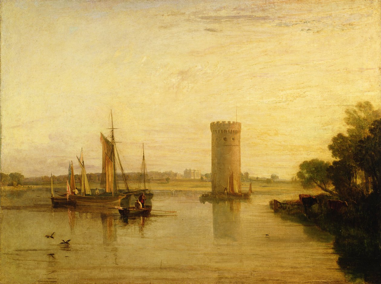 Tabley, sídlo sira J.F. Leicestera, Bart.: Klidné ráno, kolem roku 1809 od Joseph Mallord William Turner