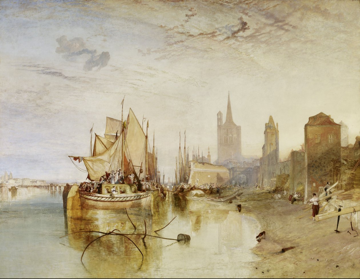 Příjezd paketové lodi, večer od Joseph Mallord William Turner