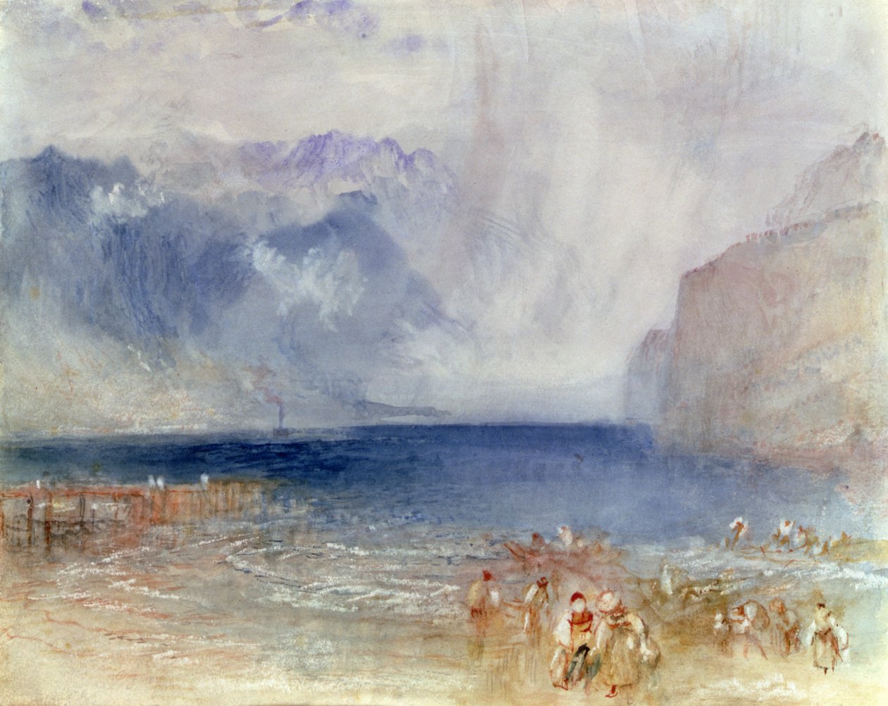 První parník na jezeře Lucerne v roce 1841 od Joseph Mallord William Turner