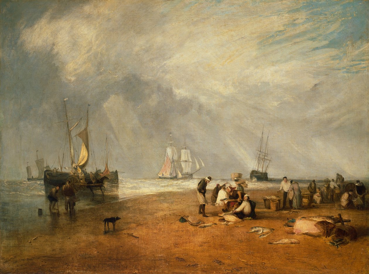 Rybí trh na pláži Hastings od Joseph Mallord William Turner