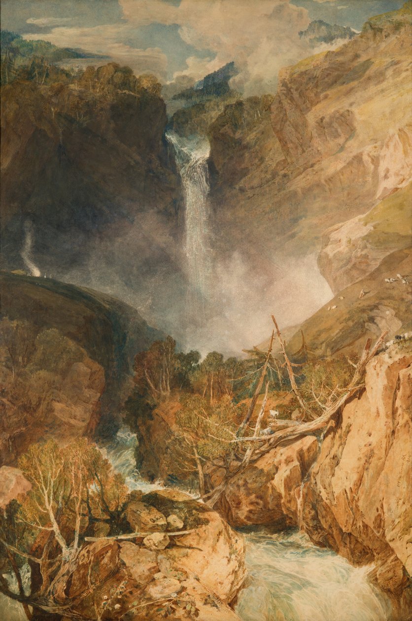 Velké vodopády Reichenbach, 1804 od Joseph Mallord William Turner