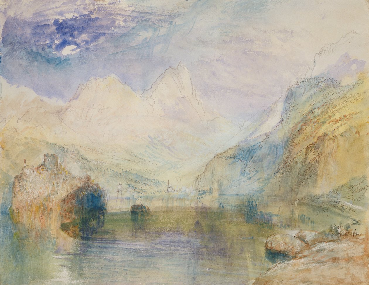 Jezero Lauerzersee se Schwyz a Mythen od Joseph Mallord William Turner