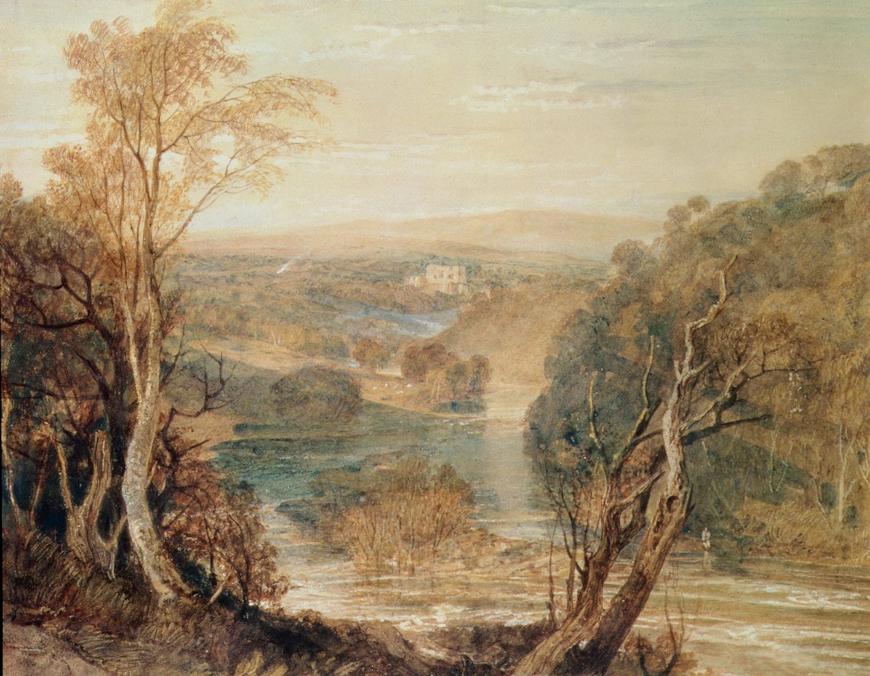 River Wharfe s dalekým výhledem na Barden Tower od Joseph Mallord William Turner