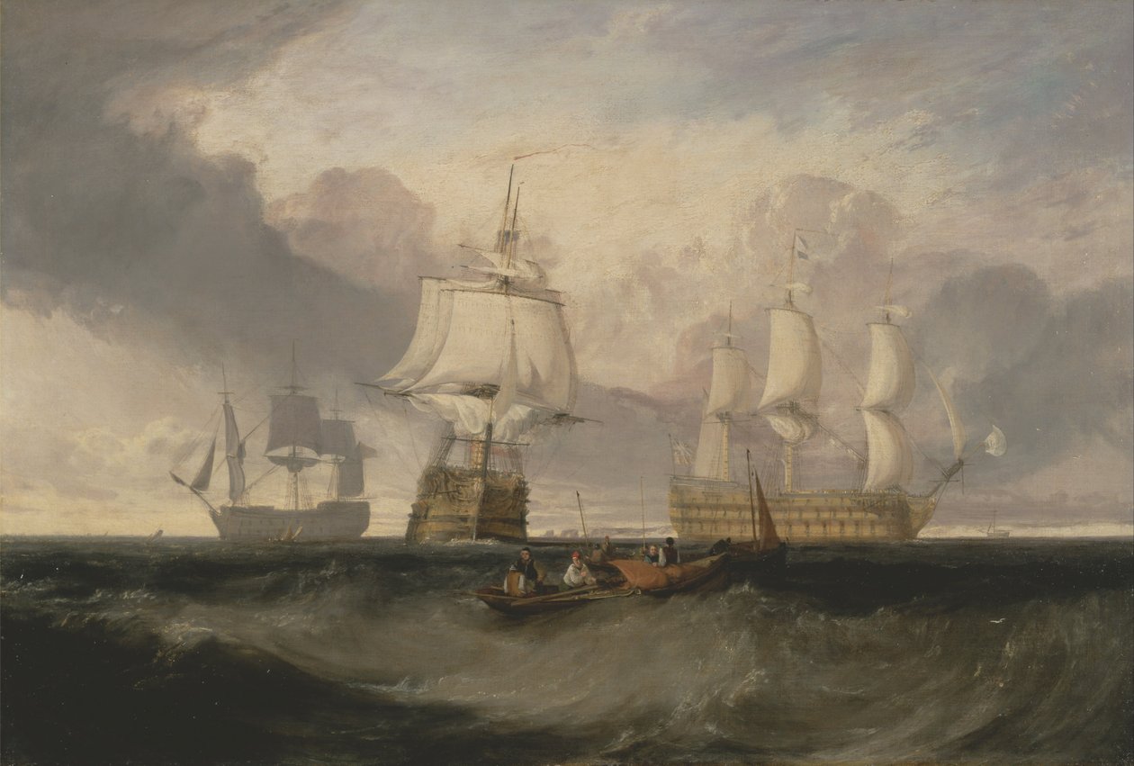 Vítězství vracející se z Trafalgaru, ve třech polohách od Joseph Mallord William Turner