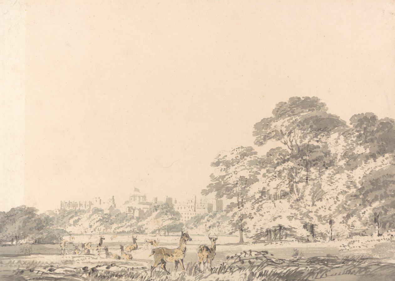 Windsorský hrad a park s jeleny od Joseph Mallord William Turner