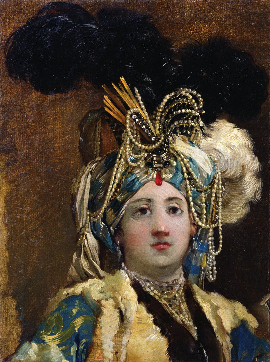 A Sultana, 1748 (olej na papíře) od Joseph Marie, the Elder Vien