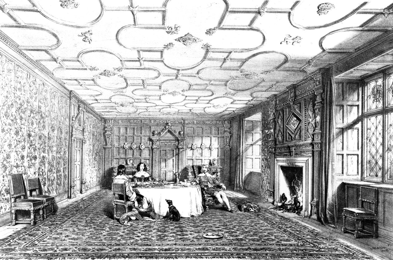 Jídelna, Levens, Westmorland, 1848 od Joseph Nash