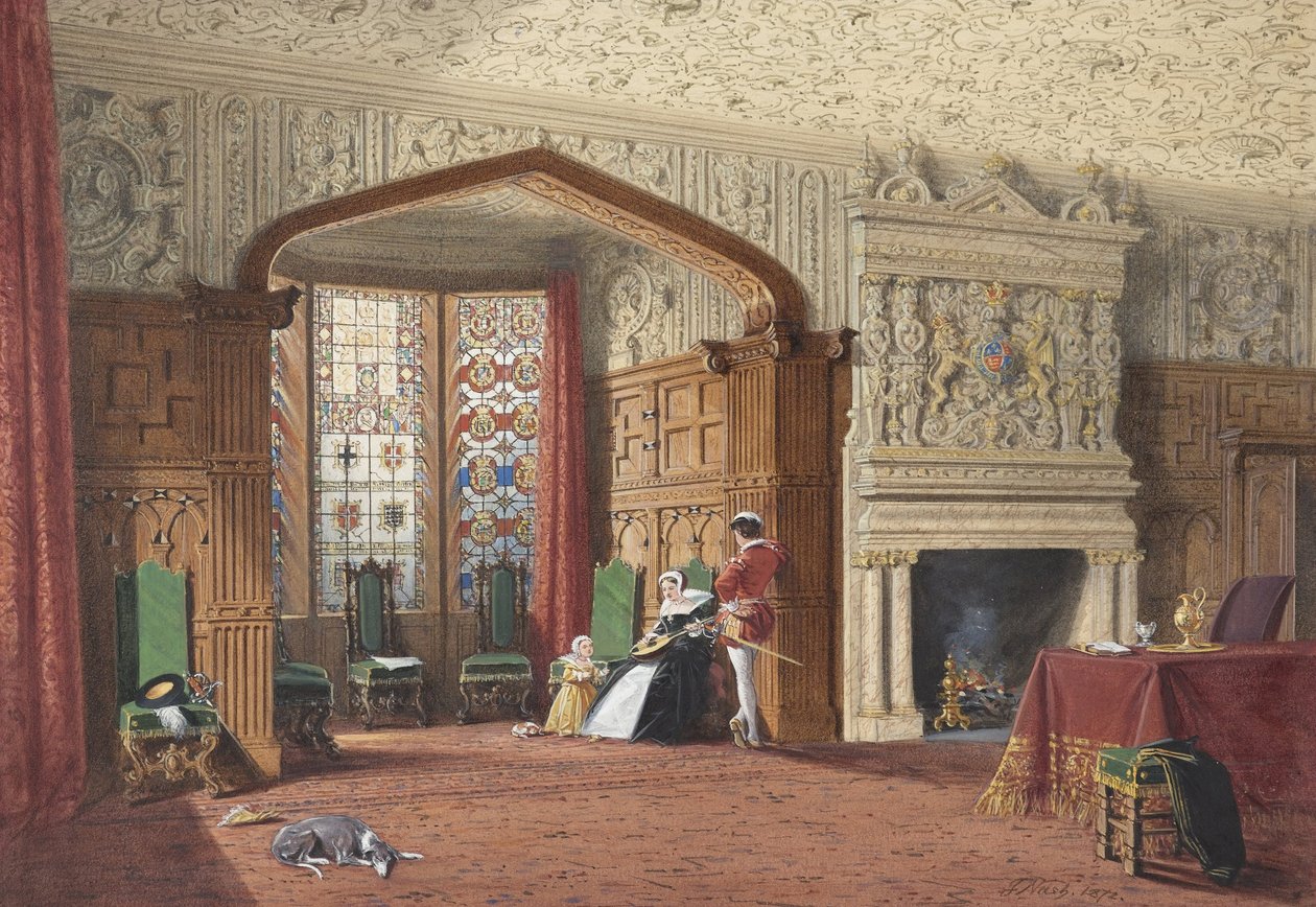 Alžbětinský pokoj v Lyme Hall, Cheshire od Joseph Nash