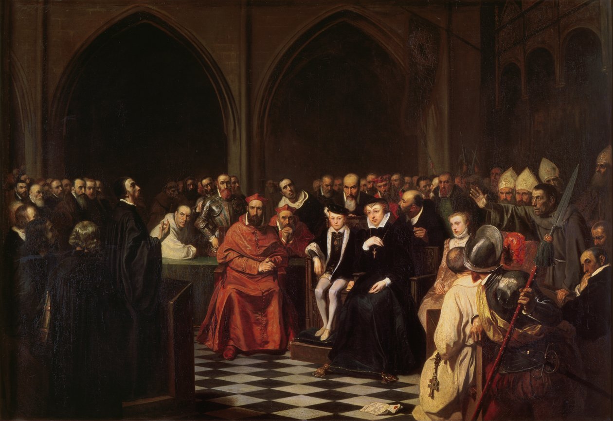 Kolokvium v Poissy v roce 1561, 1840 od Joseph Nicolas Robert Fleury