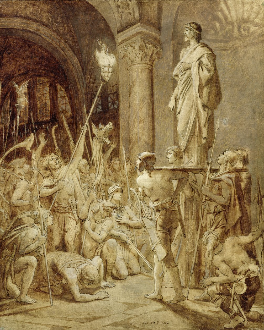 Clovis (465-511) Nošený na svém štítu od Joseph Paul Blanc