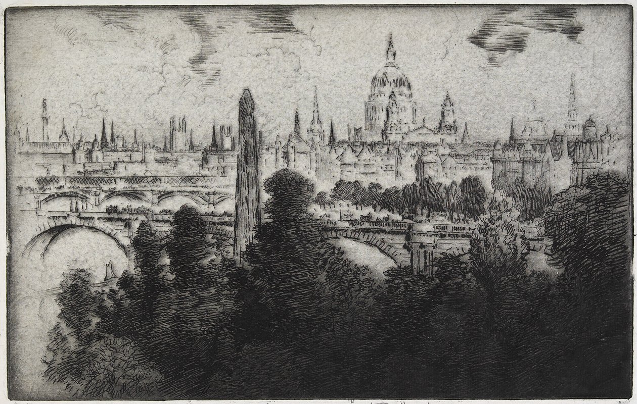 Londýn nad nábřežními zahradami, 1906 od Joseph Pennell