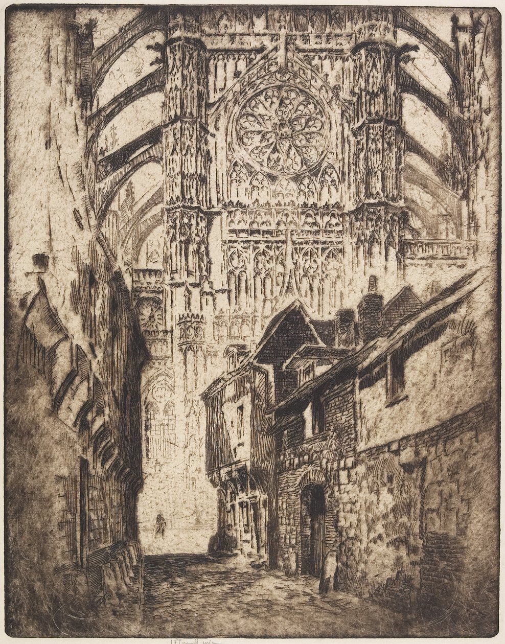 Růžové okno, Beauvais, 1907 od Joseph Pennell