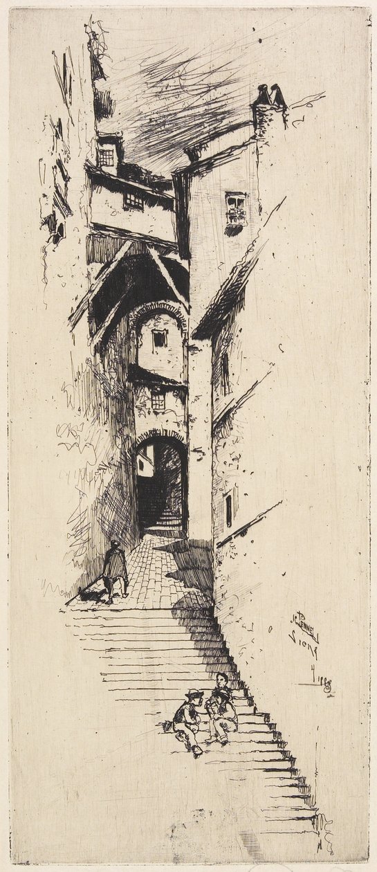 Ulice schodů, Siena, 1883 od Joseph Pennell