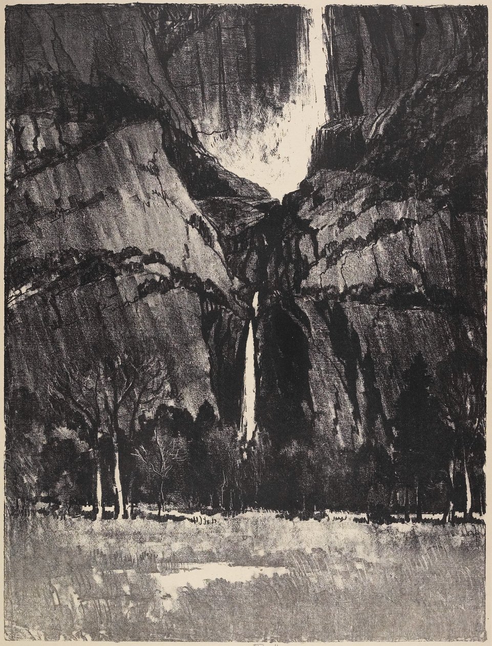 The Lower Falls, Yosemite, 1912 od Joseph Pennell