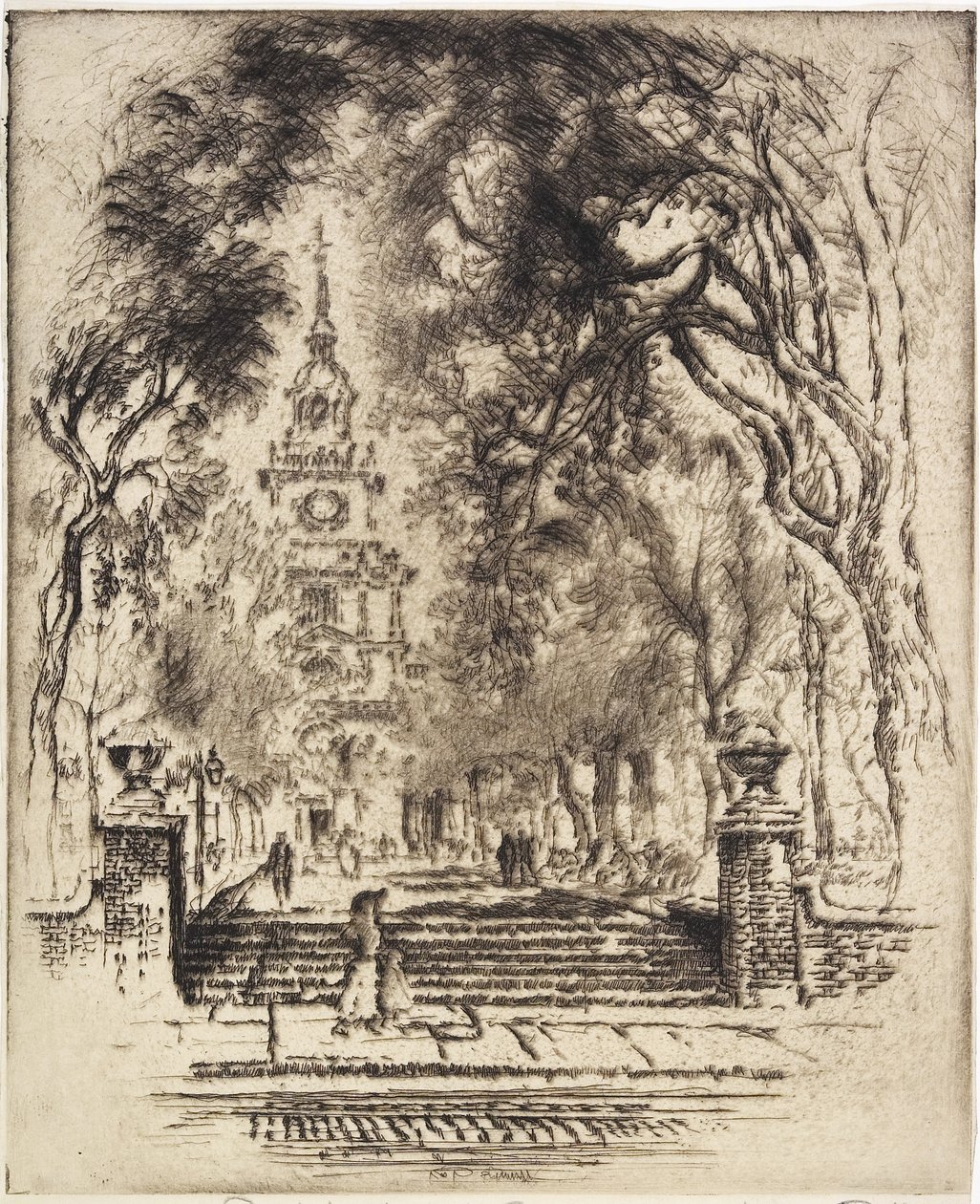 The Square, Independence Square, Philadelphia, 1920 od Joseph Pennell