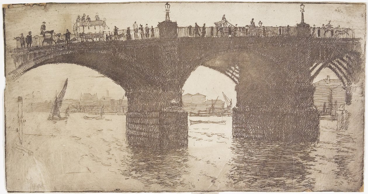 Pod mostem Vauxhall, 1893 od Joseph Pennell
