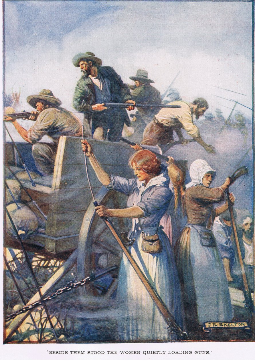 Vedle nich stály ženy a tiše nabíjely zbraně. od Joseph Ratcliffe Skelton
