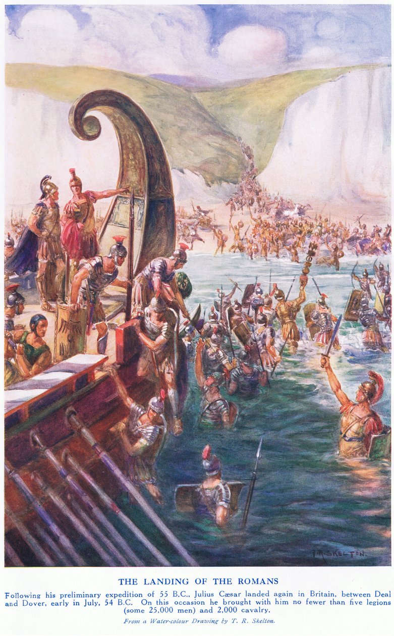 Římané přijíždějící do Británie od Joseph Ratcliffe Skelton