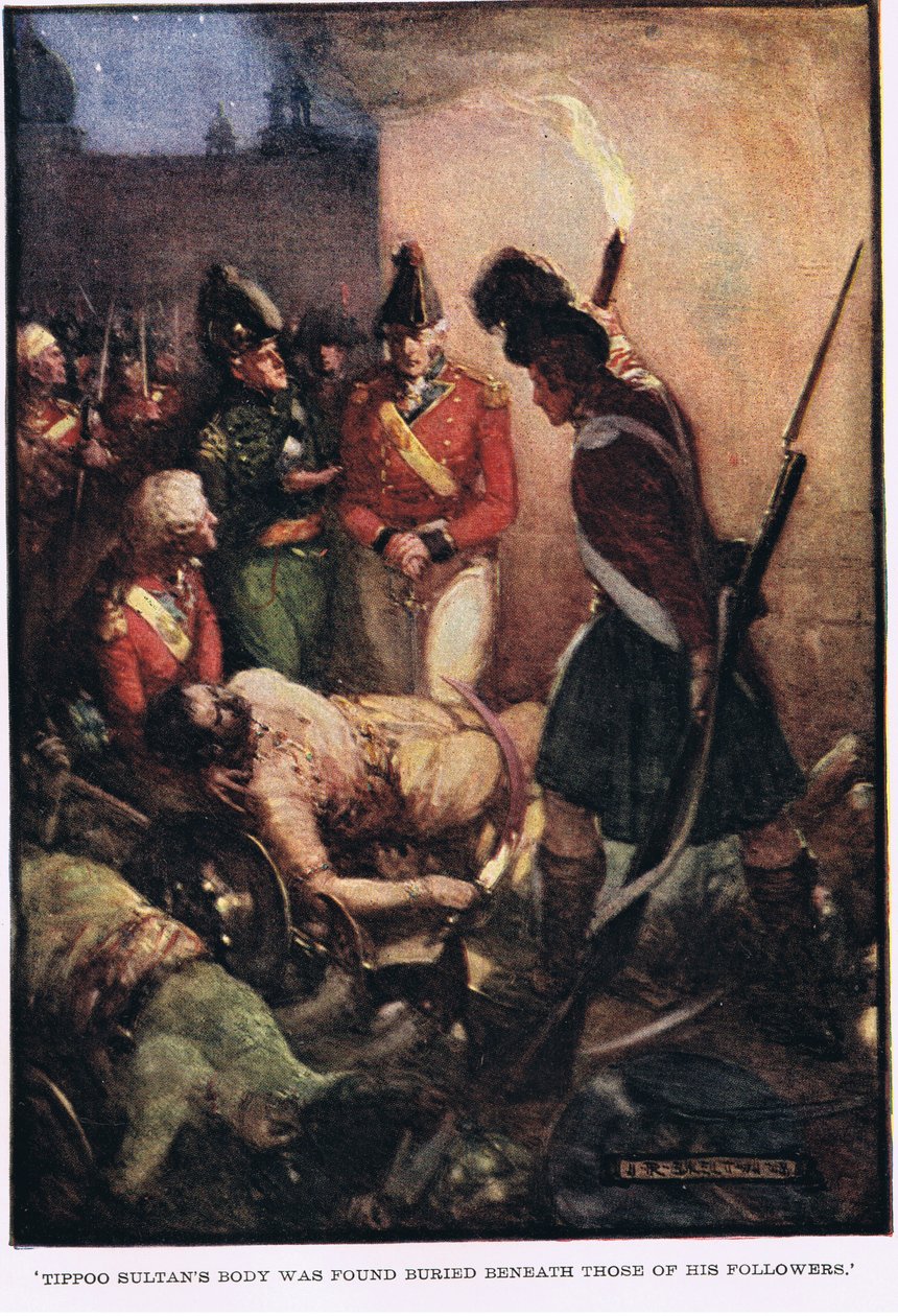 Tělo Tipoo Sultana bylo nalezeno pohřbené pod tělem jeho následovníků od Joseph Ratcliffe Skelton
