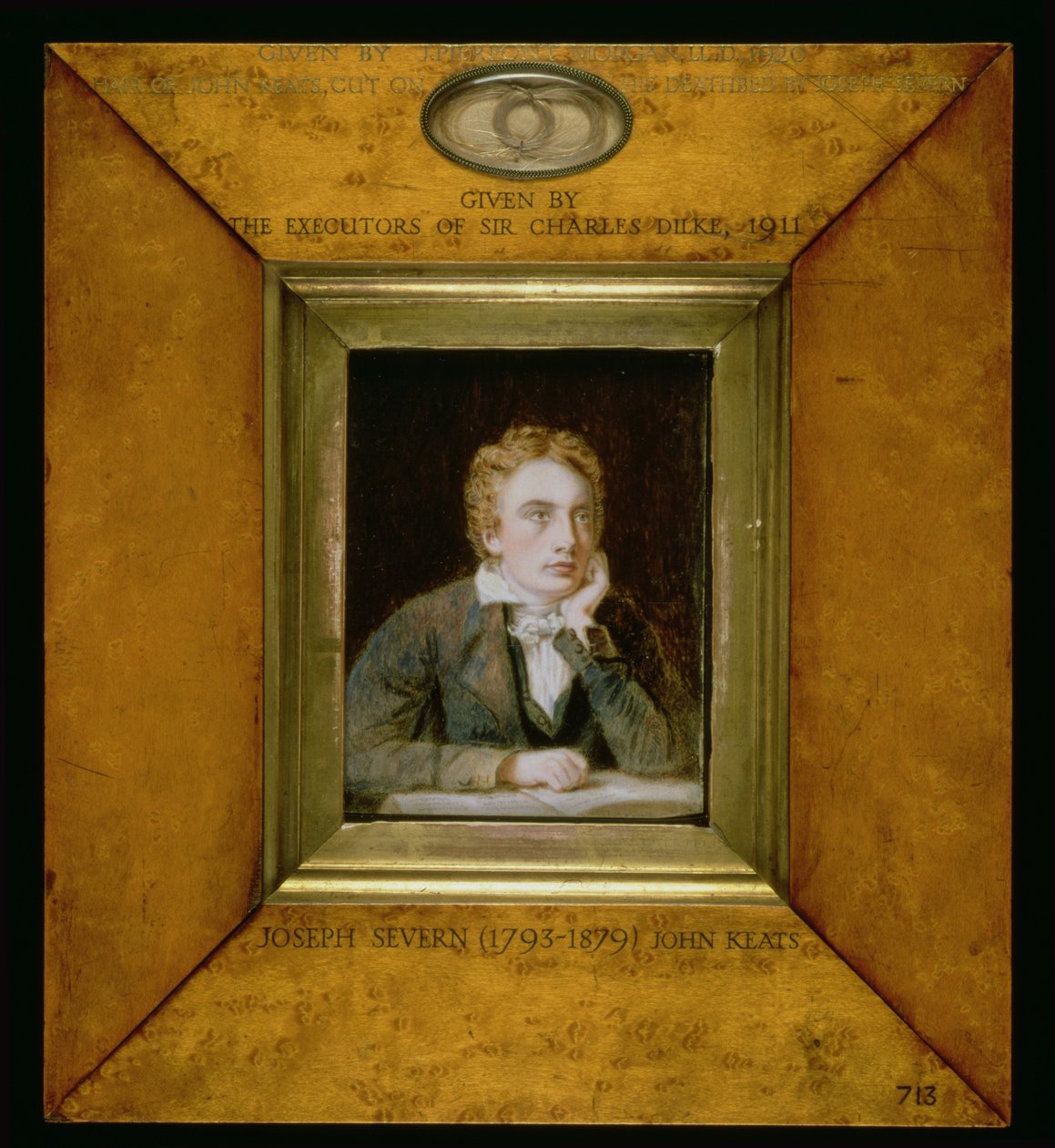 No.0713 Portrétní miniatura Johna Keatse (1795-1821) kolem roku 1818 od Joseph Severn