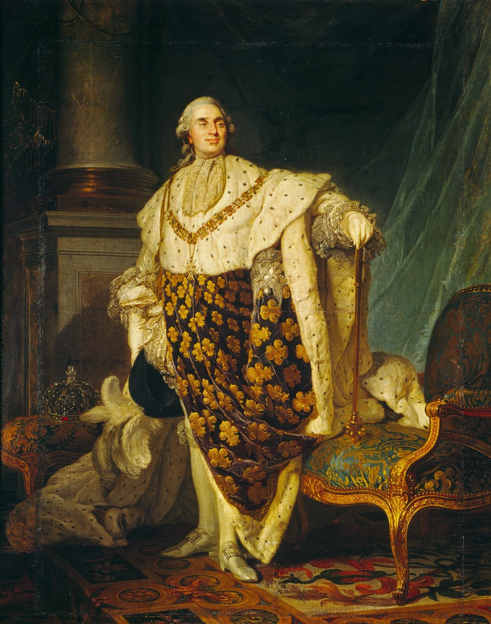Ludvík XVI. (1754-93) francouzský král v korunovačním rouchu, 1777 od Joseph Siffred Duplessis