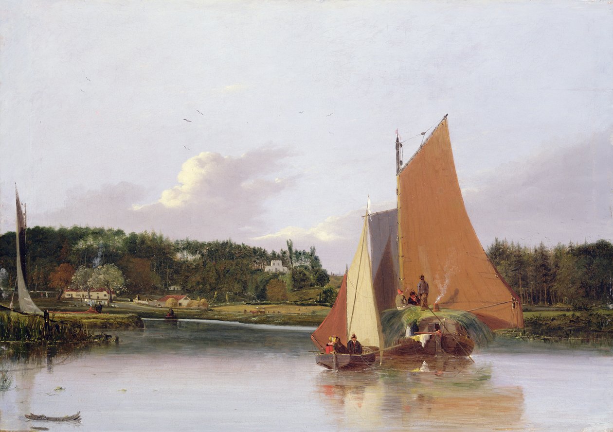 Lodě na řece Yare u Bramentonu, Norfolk, 1828 od Joseph Stannard