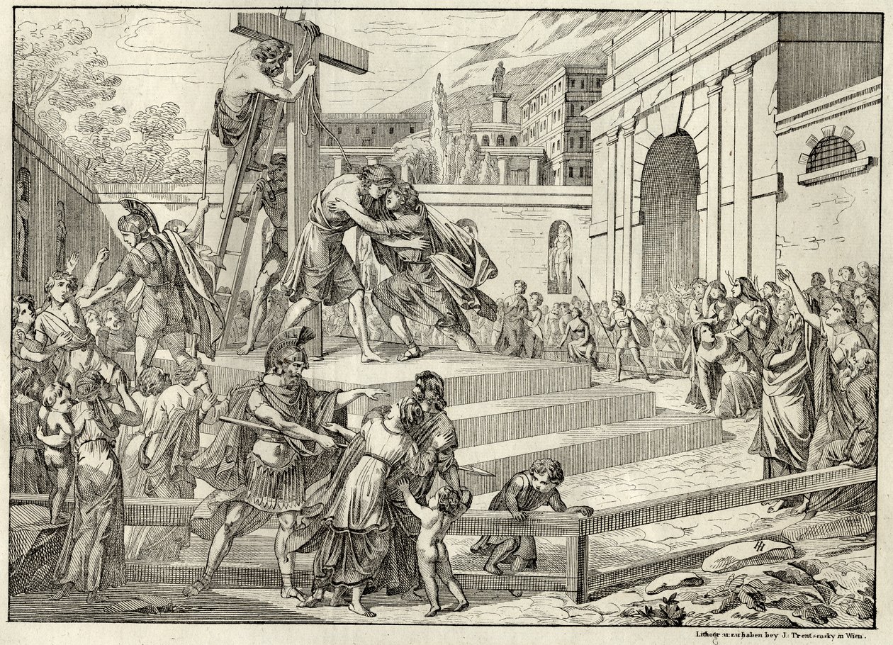 Ilustrace balady Die Bürgschaft od Friedricha Schillera. od Joseph Trentsensky