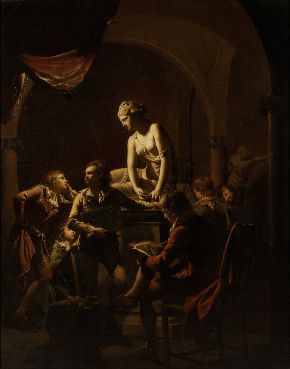 Academy by Lamplight od Joseph Wright of Derby