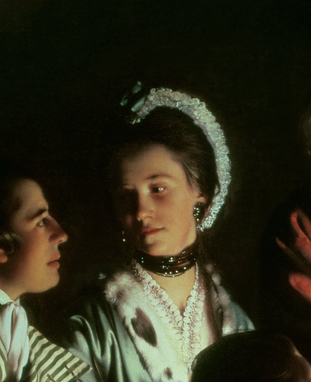 Experiment na ptákovi ve vzduchové pumpě, 1768 (detail 5872) od Joseph Wright of Derby