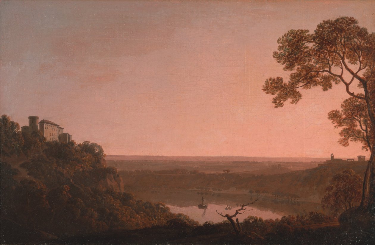 Jezero Nemi od Joseph Wright of Derby