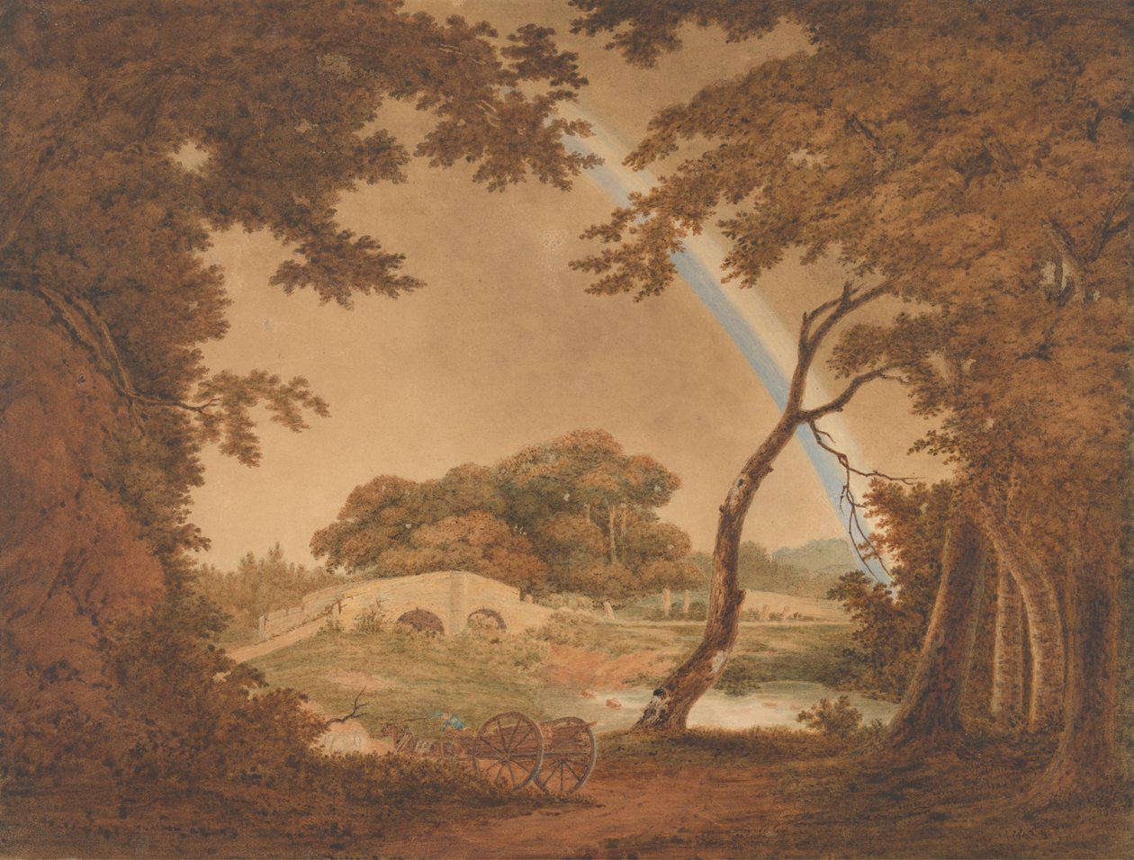 Krajina s duhou, pohled poblíž Chesterfield od Joseph Wright of Derby