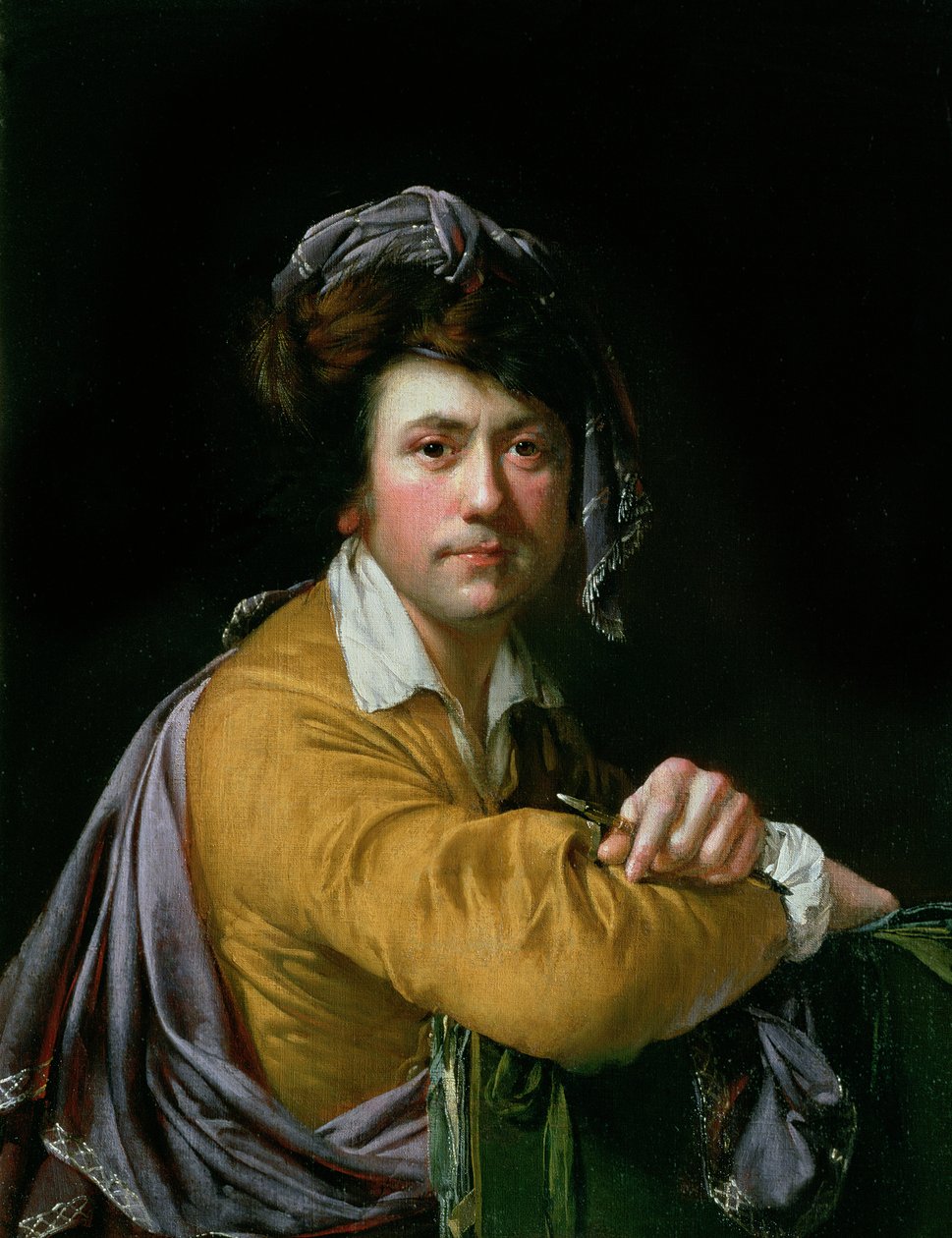 Autoportrét ve věku kolem čtyřiceti, kolem 1772-3 od Joseph Wright of Derby