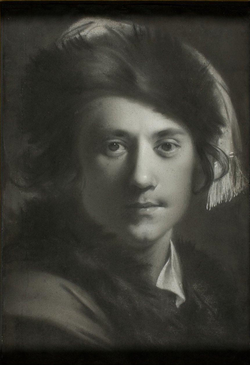 Autoportrét v kožešinové čepici od Joseph Wright of Derby