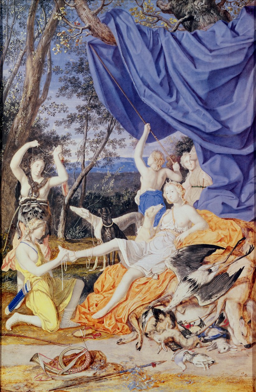 Francoise Louis de la Baume le Blanc (1644-1710) Mademoiselle de la Valliere jako Diana od Joseph Werner