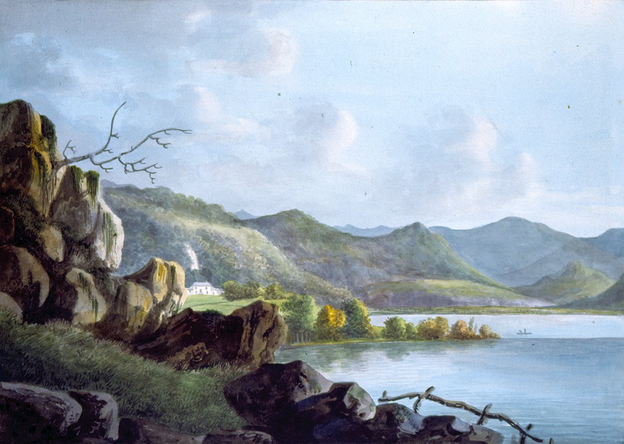 Barrow on Derwentwater, Cumbria (čb na papíře) od Joseph Wilkinson