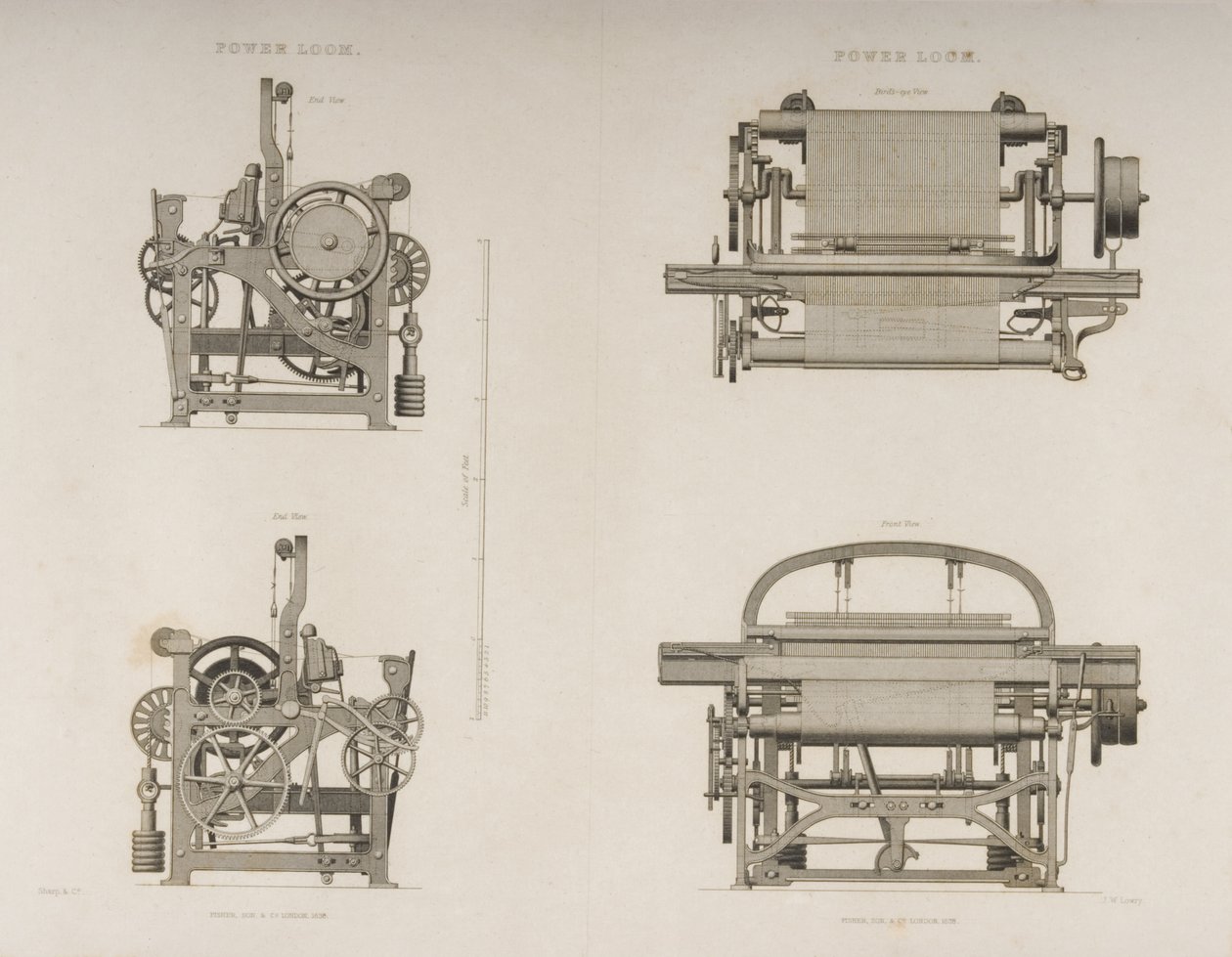 Čtyři pohledy na elektrický stav, kolem roku 1830 (litografie) od Joseph Wilson Lowry
