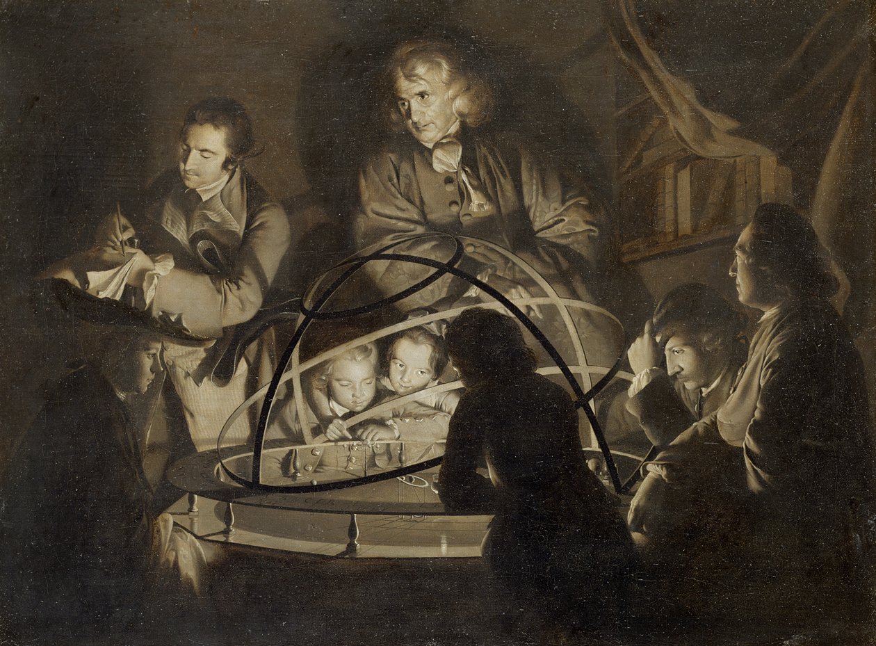 Filozof přednáší o orloji, asi 1768 od Joseph Wright of Derby